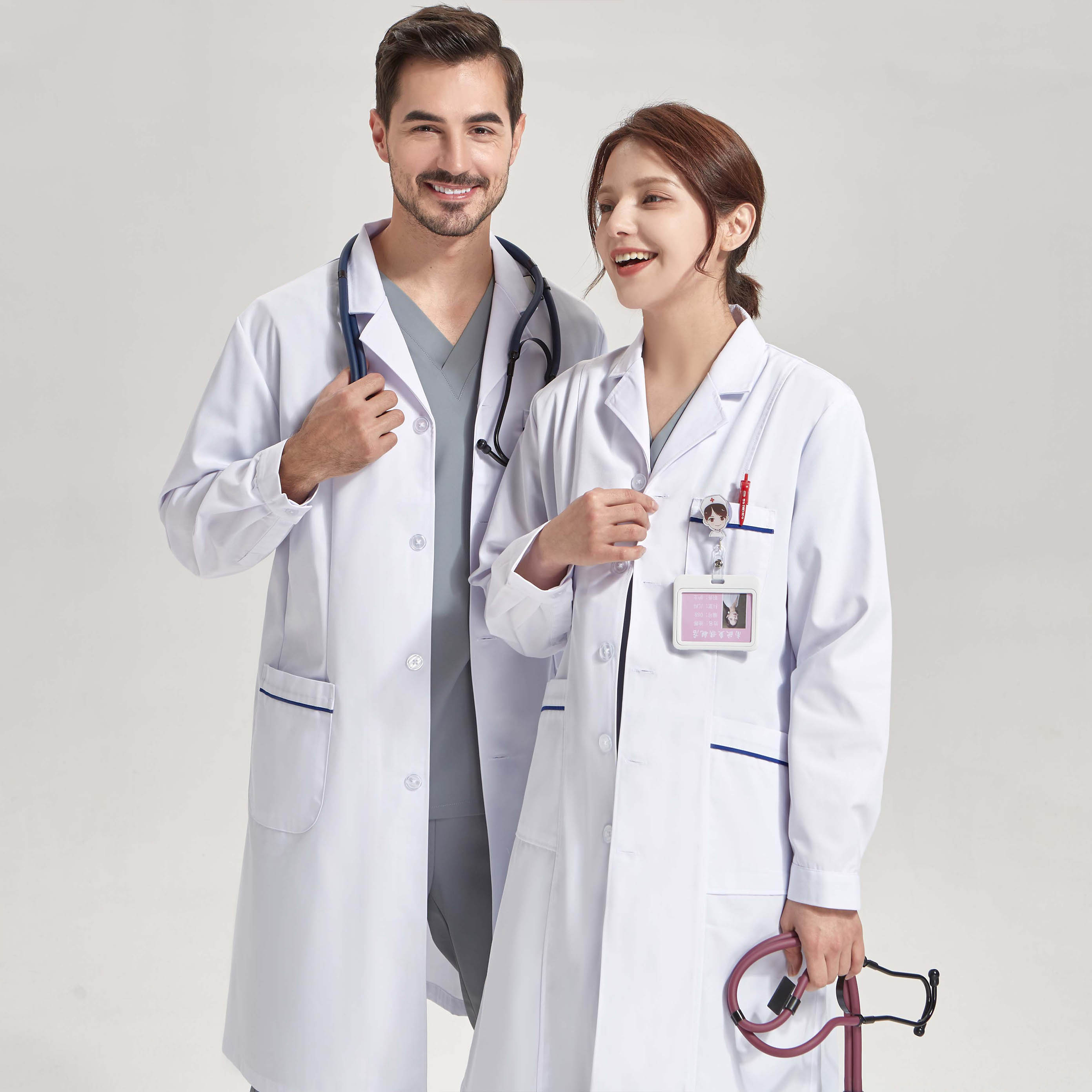 Medical Lab Gown - Professional White Lab Coats Hospital Gown
