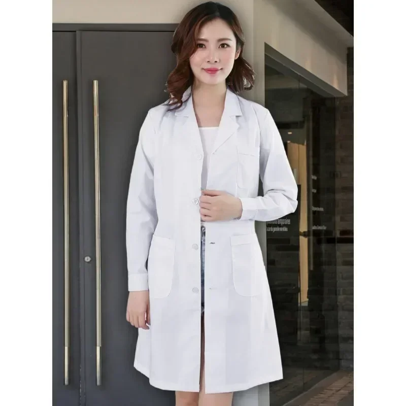 Medical Lab Gown - Unisex White Lab Coat Long/Short Sleeve