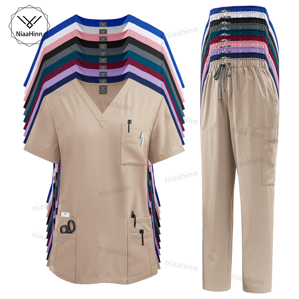 Medical Lab Coats - Multicolor Scrubs Uniform Women Short Sleeve