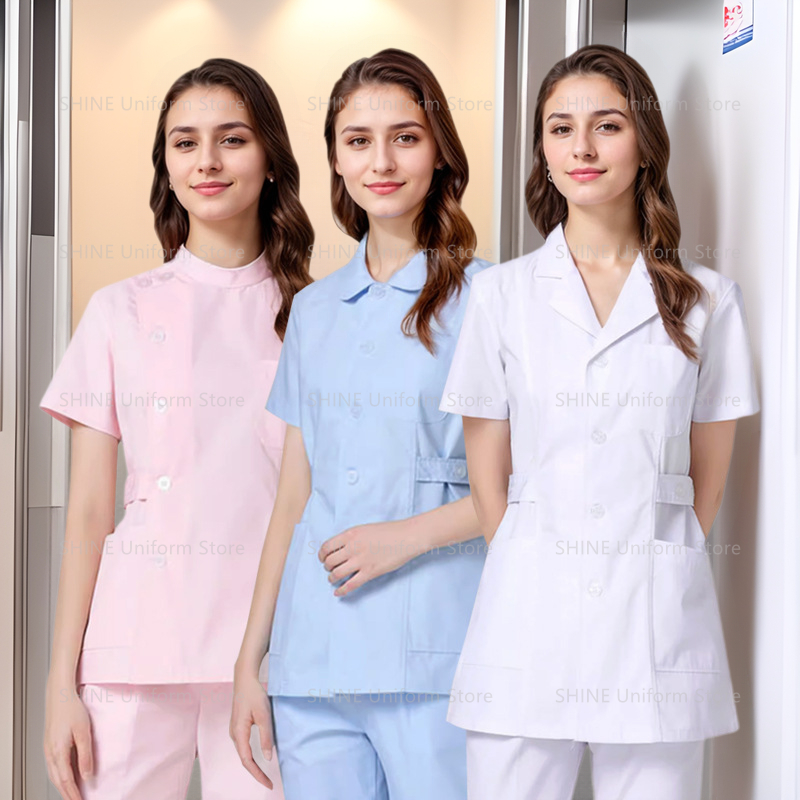 Pink Short Scrubs Set Nurse Do - Medical Lab Coats recensione e prezzo