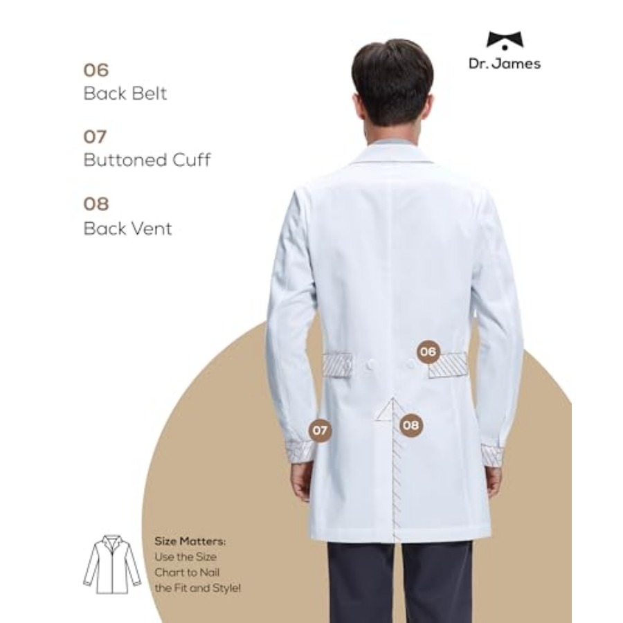 Dr. James Men's Lab Coat White - Medical Lab Coats recensione e prezzo