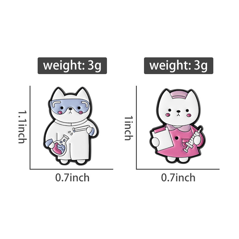 2pcs Cute Cartoon Medical Cat  - Medical Lab Logo recensione e prezzo
