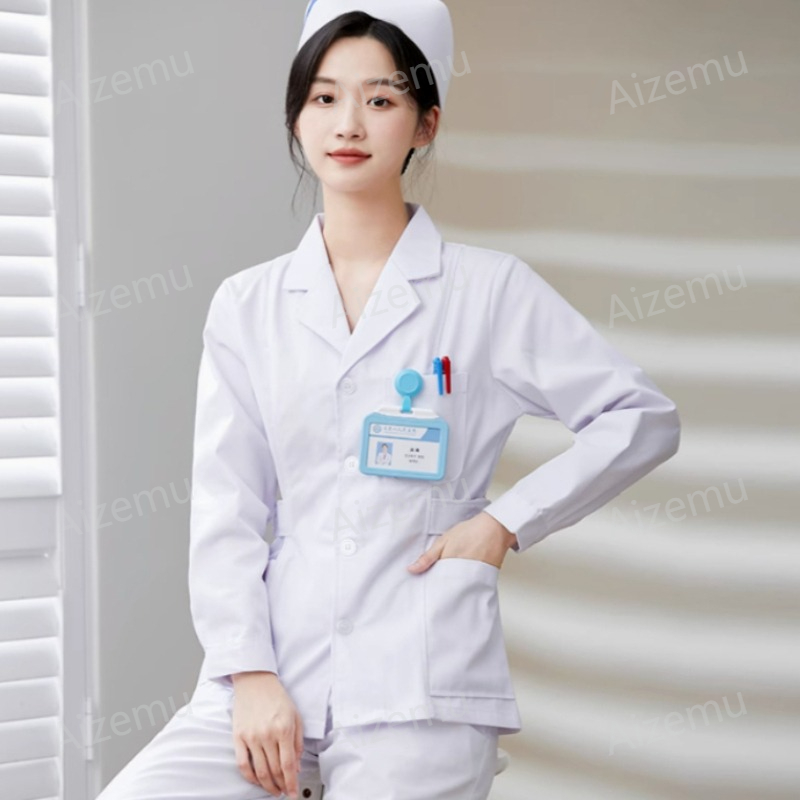 New White Long Sleeve Nurse Un - Medical Lab Logo recensione e prezzo