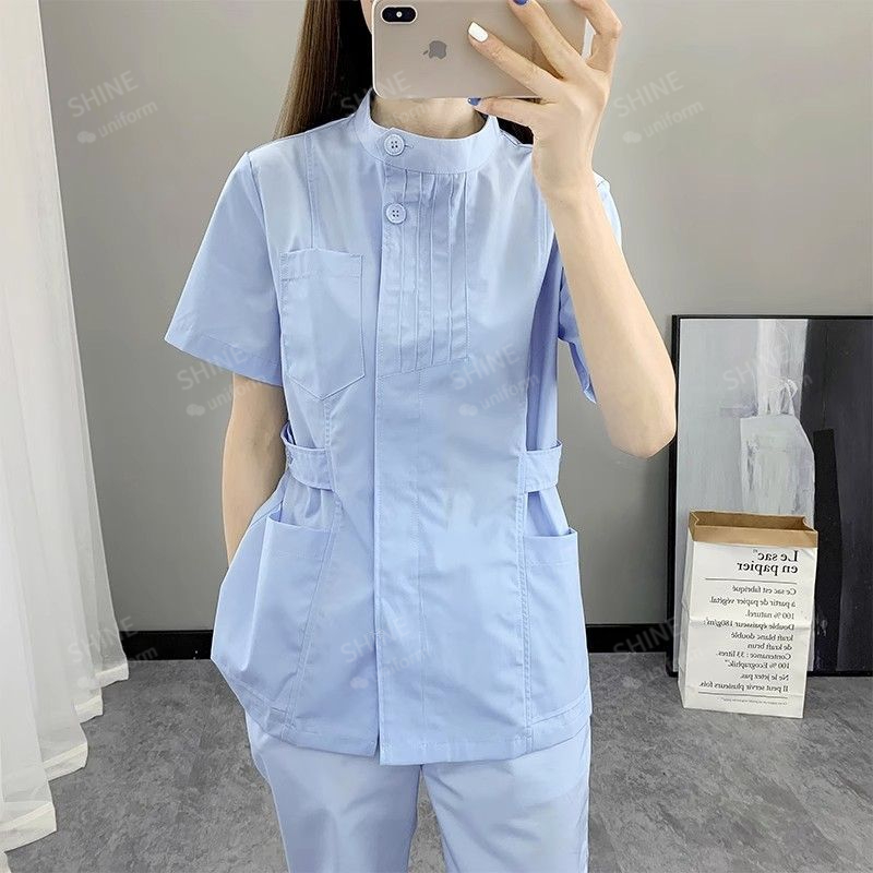Pink Nurse Uniforms Short Slee - Medical Lab Logo recensione e prezzo