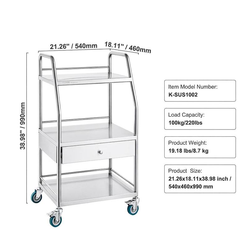 Medical Trolley 23.6x15.7x33.4 - Medical Lab Professional recensione e prezzo